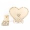 13" Natural Wooden Heart Drop Top Frame Wedding Guest Book Sign Set Party Event